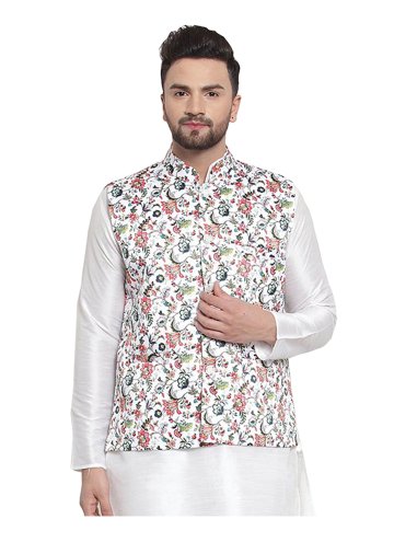 Multi Colour color Satin Nehru Jackets with Printed