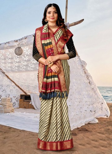 Multi Colour color Silk Contemporary Saree with Border