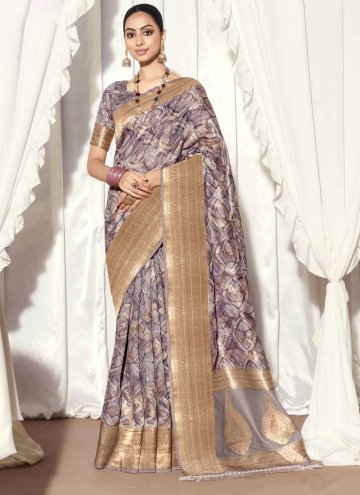 Multi Colour color Silk Contemporary Saree with Woven