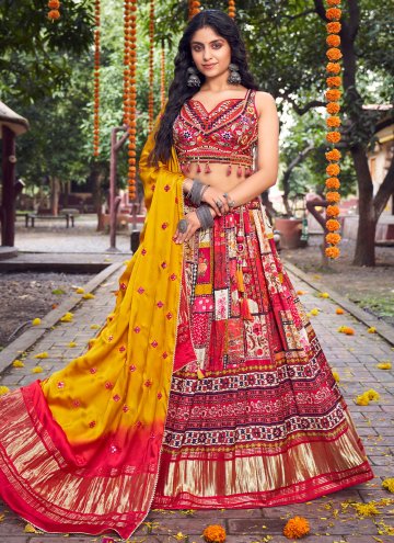 Multi Colour color Silk Designer Lehenga Choli wit