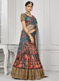 Multi Colour color Silk Designer Lehenga Choli with Floral Print - 2