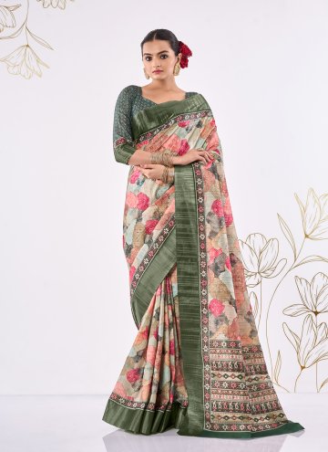 Multi Colour color Silk Designer Traditional Saree with Fancy work