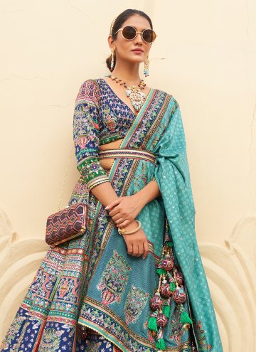 Multi Colour color Silk Readymade Lehenga Choli with Mirror Work