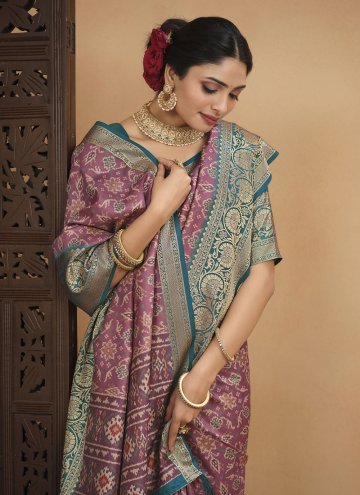 Multi Colour color Tussar Silk Contemporary Saree with Digital Print
