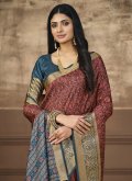 Multi Colour color Tussar Silk Designer Saree with Digital Print - 1