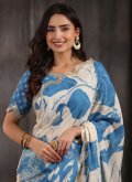 Multi Colour color Vichitra Silk Trendy Saree with Embroidered - 1