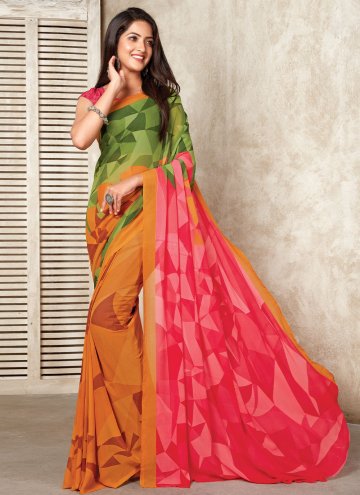 Multi Colour color Weight Less Contemporary Saree with Printed