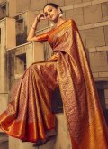 Multi Colour color Woven Banarasi Designer Saree - 1