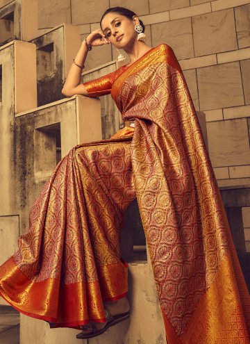 Multi Colour color Woven Banarasi Designer Saree