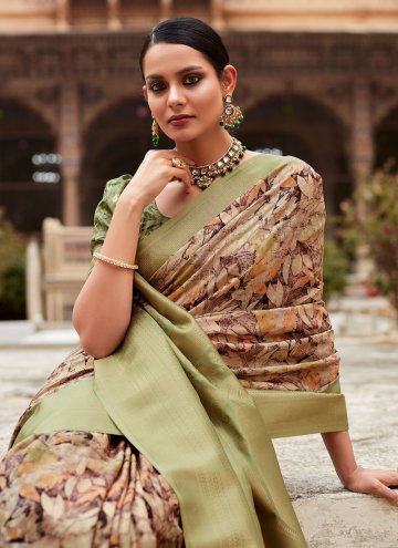 Multi Colour color Woven Crepe Silk Classic Designer Saree