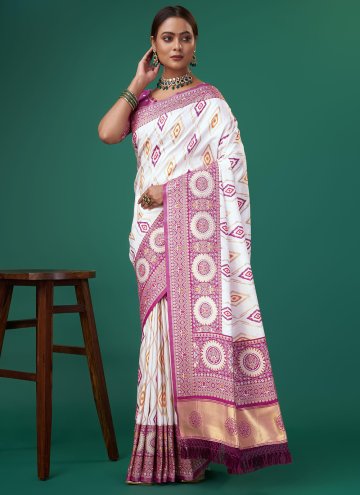 Multi Colour Contemporary Saree in Patola Silk wit