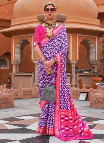 Multi Colour Contemporary Saree in Silk with Foil 
