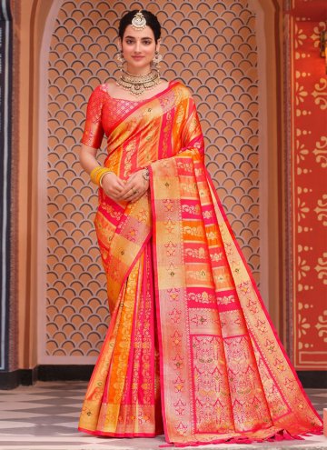 Multi Colour Contemporary Saree in Silk with Woven