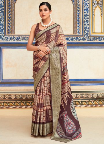 Multi Colour Contemporary Saree in Viscose with Printed