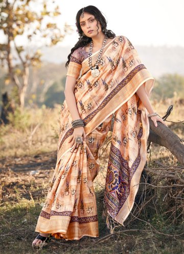Multi Colour Cotton  Border Designer Saree for Casual