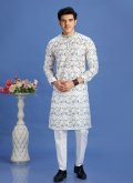 Multi Colour Cotton  Digital Print Kurta Pyjama for Engagement - 1