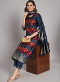 Multi Colour Cotton Silk Jacquard Work Salwar Suit for Festival - 2