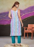 Multi Colour Designer Kurti in Chanderi Silk with Digital Print - 2