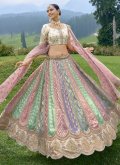 Multi Colour Designer Lehenga Choli in Silk with Embroidered - 1