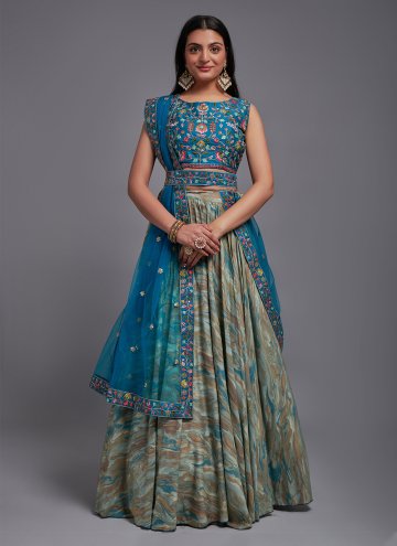 Multi Colour Designer Lehenga Choli in Viscose with Embroidered