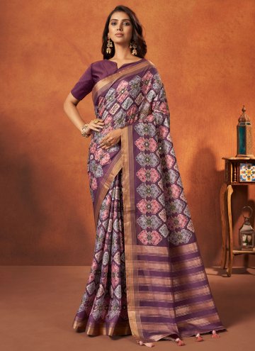 Multi Colour Designer Saree in Crepe Silk with Wov