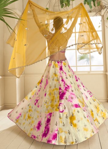 Multi Colour Georgette Embroidered Readymade Lehenga Choli