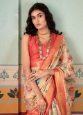 Multi Colour Handloom Silk Floral Print Silk Saree - 2