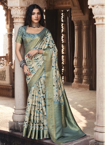 Multi Colour Handloom Silk Woven Trendy Saree for 