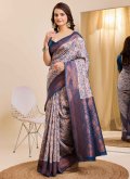 Multi Colour Kanjivaram Silk Jacquard Work Designer Saree for Ceremonial - 2