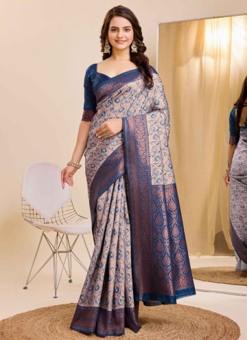 Multi Colour Kanjivaram Silk Jacquard Work Designer Saree for Ceremonial
