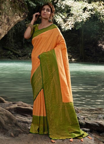 Multi Colour Kanjivaram Silk Woven Contemporary Saree for Festival