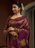 Multi Colour Kanjivaram Silk Woven Trendy Saree for Mehndi - 1