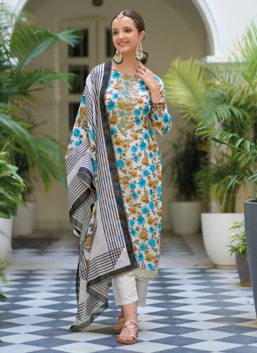 Multi Colour Linen Printed Salwar Suit