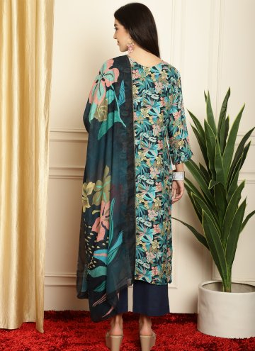 Multi Colour Muslin Digital Print Salwar Suit