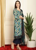 Multi Colour Muslin Digital Print Salwar Suit - 2