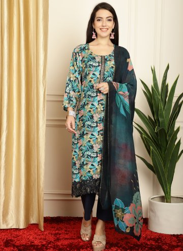 Multi Colour Muslin Digital Print Salwar Suit