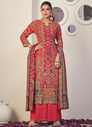 Multi Colour Palazzo Suit in Muslin with Digital Print