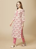 Multi Colour Party Wear Kurti in Cotton  with Digital Print - 3