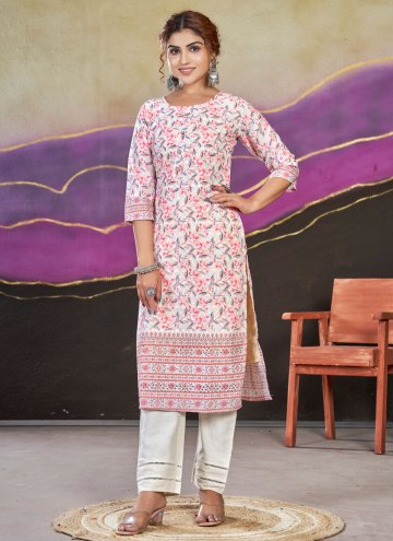 Multi Colour Party Wear Kurti in Cotton  with Digital Print