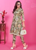 Multi Colour Party Wear Kurti in Rayon with Printed - 1