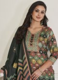 Multi Colour Pashmina Digital Print Salwar Suit - 1