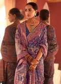 Multi Colour Pashnima Silk Woven Classic Designer Saree for Engagement - 1