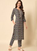 Multi Colour Rayon Printed Salwar Suit for Casual - 3