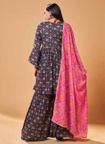 Multi Colour Rayon Printed Salwar Suit for Ceremonial