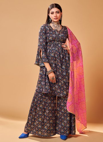 Multi Colour Rayon Printed Salwar Suit for Ceremon