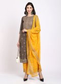 Multi Colour Salwar Suit in Cotton  with Diamond Work - 2
