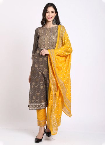 Multi Colour Salwar Suit in Cotton  with Diamond W