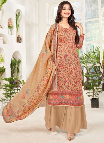 Multi Colour Salwar Suit in Cotton  with Mirror Work