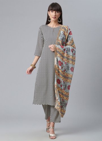 Multi Colour Salwar Suit in Faux Crepe with Digital Print