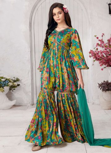 Multi Colour Salwar Suit in Muslin with Embroidered
